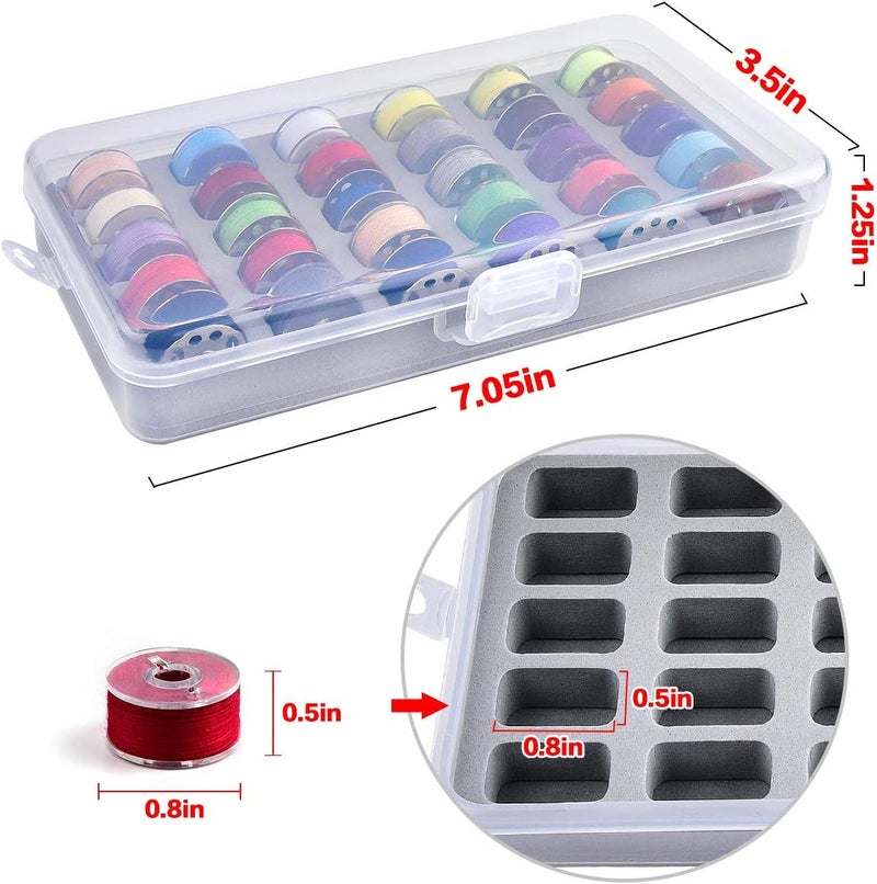 FULLCASE Bobbin Holder Storage Case Sewing Box Thread Organizer Holds 60pcs Bobbins for Brother Sewing Machine- 2pack(Box Only) - Image 1